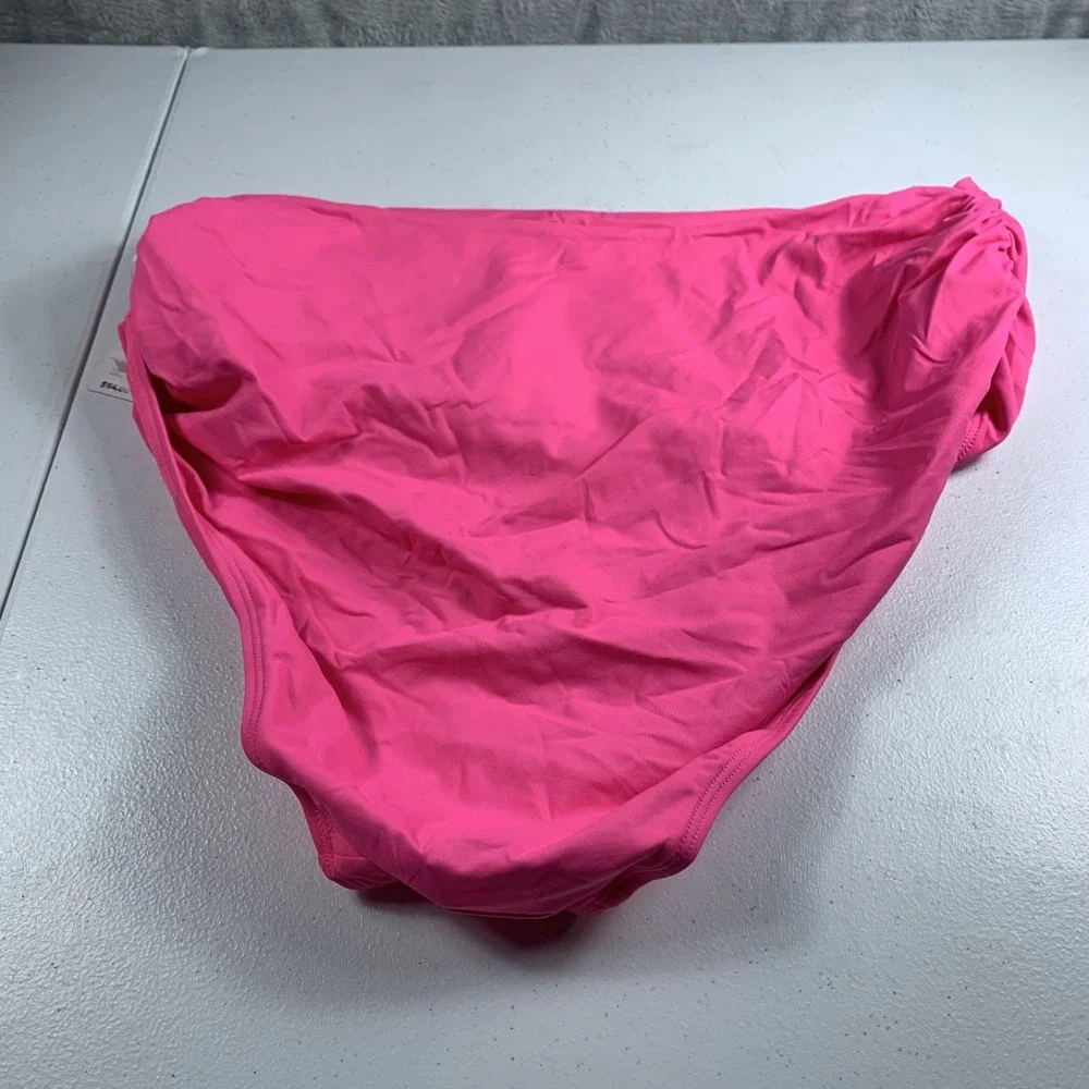 Anne Cole Womens Swim Bikini Bottoms Size 20W Pink Shirred 3-Way Convertible NWT